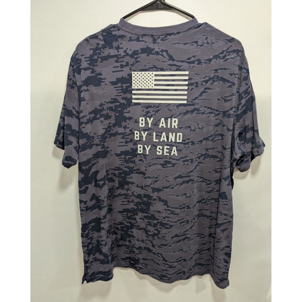 Mens Under Armour Project Rock Blue Military Graphic Brahma Bull T-Shirt Size XL - Picture 4 of 4